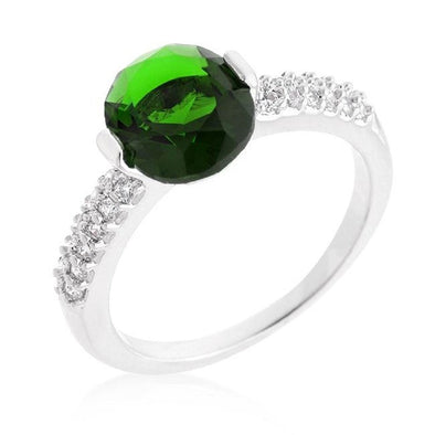 WildKlass Green Oval Cubic Zirconia Engagement Ring-WildKlass Jewelry