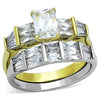 WildKlass Stainless Steel Ring Two-Tone IP Gold Women AAA Elegant Grade CZ Clear-WildKlass Jewelry