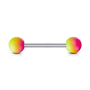 Two Tone Rubber Coating 316L Surgical Steel WildKlass Barbell-WildKlass Jewelry