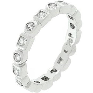 WildKlass Rhodium Plated Eternity Stackable Band-WildKlass Jewelry