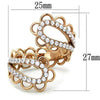 WildKlass Stainless Steel Ring IP Rose Gold Women AAA Grade CZ Clear-WildKlass Jewelry