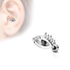 CZ Set All Seeing Eye Top 316L Surgical Steel WildKlass Cartilage, Tragus Barbell Studs-WildKlass Jewelry