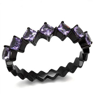 WildKlass Stainless Steel Ring IP Women AAA Grade CZ Amethyst-WildKlass Jewelry