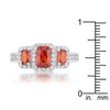 WildKlass 2.3ct Garnet CZ Rhodium Plated Classic Trio Ring-WildKlass Jewelry