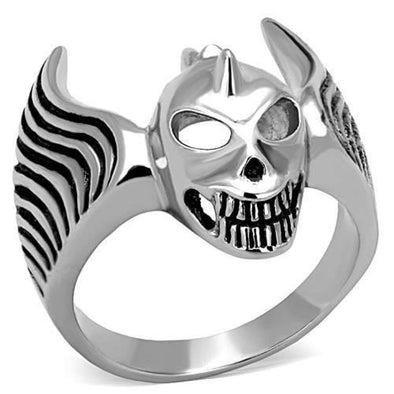 WildKlass Stainless Steel Ring High Polished (no Plating) Men Epoxy Jet-WildKlass Jewelry