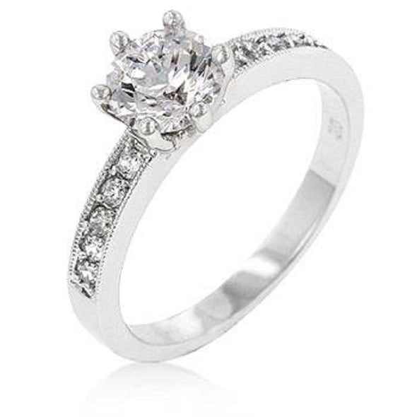 WildKlass Petite White Engagement Ring-WildKlass Jewelry