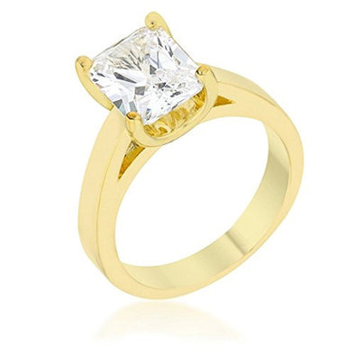 WildKlass Cubic Zirconia Radiant Solitaire Ring-WildKlass Jewelry
