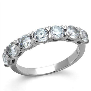 WildKlass Stainless Steel Ring High Polished Women AAA Grade CZ Clear-WildKlass Jewelry