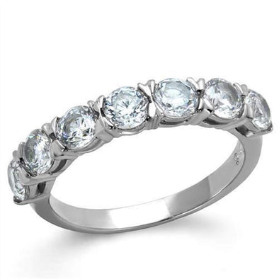 WildKlass Stainless Steel Ring High Polished Women AAA Grade CZ Clear-WildKlass Jewelry