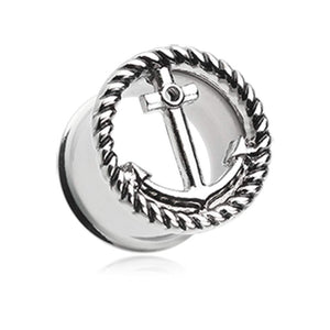 Classic Knotted Anchor Ear Gauge Tunnel WildKlass Plug-WildKlass Jewelry