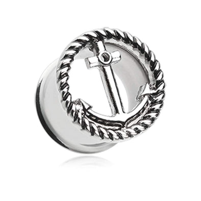 Classic Knotted Anchor Ear Gauge Tunnel WildKlass Plug-WildKlass Jewelry