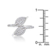 WildKlass 0.1ct CZ Rhodium Plated Leaf Wrap Ring-WildKlass Jewelry