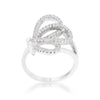 WildKlass 0.4ct CZ Rhodium Plated Pave Butterfly Ring-WildKlass Jewelry