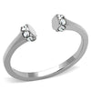 WildKlass Stainless Steel Ring High Polished (no Plating) Women Top Grade Crystal Clear-WildKlass Jewelry