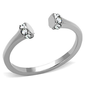 WildKlass Stainless Steel Ring High Polished (no Plating) Women Top Grade Crystal Clear-WildKlass Jewelry