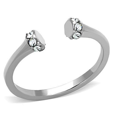 WildKlass Stainless Steel Ring High Polished (no Plating) Women Top Grade Crystal Clear-WildKlass Jewelry