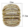 WildKlass Stainless Steel Ring IP Gold Women Top Grade Crystal Light Peach-WildKlass Jewelry