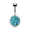 Druzy Stone Round Set 316L Surgical Steel WildKlass Belly Button Navel Rings-WildKlass Jewelry