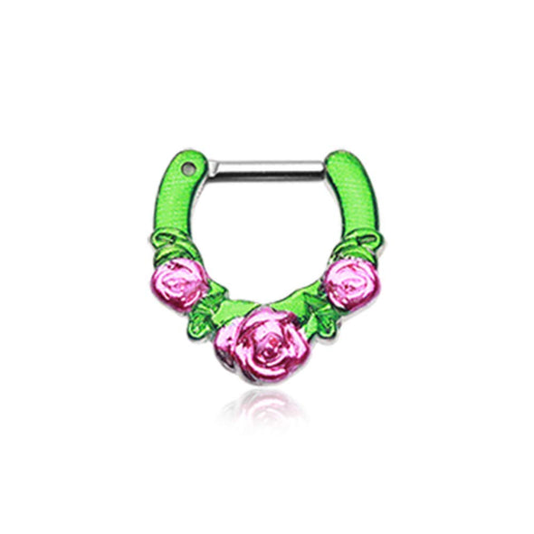 Colorline Rose Garden Icon WildKlass Septum Clicker-WildKlass Jewelry