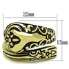 WildKlass Stainless Steel Ring IP Gold Women Epoxy Jet in Black-WildKlass Jewelry