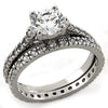 WildKlass Stainless Steel Ring Rhodium Women AAA Grade CZ Clear-WildKlass Jewelry