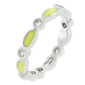 WildKlass Yellow Link Enamel Stacker Ring-WildKlass Jewelry