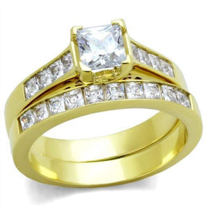 WildKlass Stainless Steel Ring IP Gold Women AAA Grade CZ Clear-WildKlass Jewelry