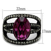 WildKlass Stainless Steel Ring IP Women Top Grade Crystal Amethyst-WildKlass Jewelry