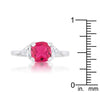 WildKlass 1.8ct Fuchsia CZ Rhodium Plated Cushion Classic Statement Ring-WildKlass Jewelry