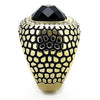 WildKlass Stainless Steel Ring IP GoldMen Synthetic Jet-WildKlass Jewelry