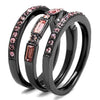 WildKlass Stainless Steel Ring IP Light Black (IP Gun) Women Top Grade Crystal Multi Color-WildKlass Jewelry