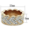 WildKlass Stainless Steel Ring Two-Tone IP Rose Gold Women with Heart on Top Grade Crystal Clear-WildKlass Jewelry