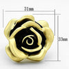 WildKlass Brass Flower Ring Matte Gold Women Epoxy Jet-WildKlass Jewelry