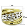 WildKlass Stainless Steel Ring IP Gold Women Top Grade Crystal Clear-WildKlass Jewelry