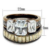 WildKlass Stainless Steel Ring IP Light Black & IP Light Coffee Women AAA Grade CZ Clear-WildKlass Jewelry