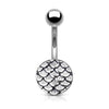 Casted Steel Fish Scale 316L Surgical Steel WildKlass Belly Button Navel Rings-WildKlass Jewelry
