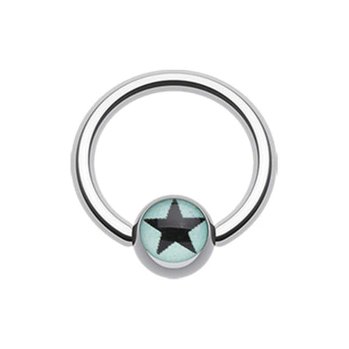Vivid Star Logo Ball WildKlass Captive Bead Ring-WildKlass Jewelry