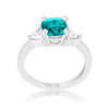 WildKlass 1.8ct Aqua CZ Rhodium Plated Cushion Classic Statement Ring-WildKlass Jewelry