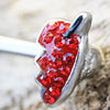316L Stainless Steel Jeweled Devil's Heart WildKlass Nipple Barbell-WildKlass Jewelry