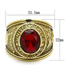 WildKlass Stainless Steel Marines Ring IP Gold Men Synthetic Siam-WildKlass Jewelry