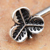 316L Stainless Steel Three Leaf WildKlass Nipple Bar-WildKlass Jewelry