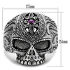 WildKlass Stainless Steel Ring High Polished (no Plating) Men Top Grade Crystal Amethyst-WildKlass Jewelry
