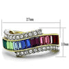 WildKlass Stainless Steel Ring Two-Tone IP Gold Women Top Grade Crystal Multi Color-WildKlass Jewelry