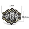 WildKlass Stainless Steel Ring IP Light Black (IP Gun) & IP Dark Brown (IP Coffee) Women AAA Grade CZ Clear-WildKlass Jewelry
