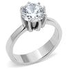 WildKlass Stainless Steel Ring High Polished Women AAA Grade CZ Clear-WildKlass Jewelry