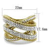 WildKlass Stainless Steel Ring Two-Tone IP Gold Women Top Grade Crystal Clear-WildKlass Jewelry