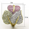 WildKlass Stainless Steel Pave Ring Two-Tone IP Gold Women Top Grade Crystal Multi Color-WildKlass Jewelry