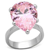 WildKlass 925 Sterling Silver Solitaire Ring Rhodium Women AAA Grade CZ Rose-WildKlass Jewelry