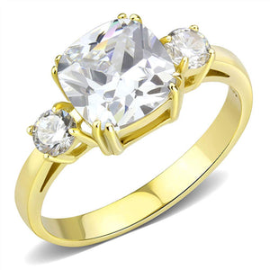 WildKlass Stainless Steel Ring IP Gold Women AAA Grade CZ Clear-WildKlass Jewelry