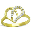 WildKlass Stainless Steel Ring IP Gold Women AAA Grade CZ Clear-WildKlass Jewelry